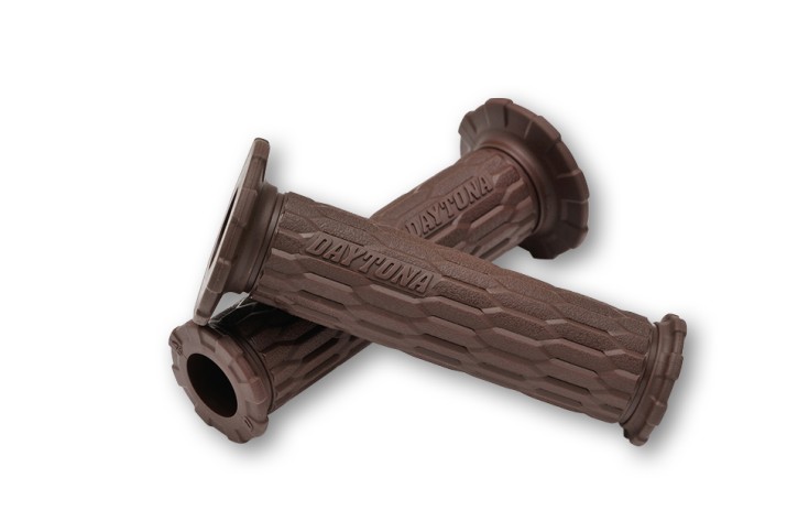 DAYTONA D-AMI handlebar grips, brown, for 7/8 inch handlebars