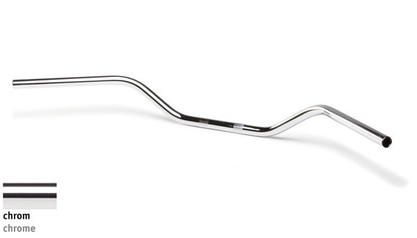 HANDLEBAR "butterfly" by LSL, 1 inch / 25,4 mm, chrome plated steel, w. material report