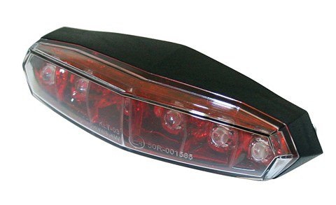KOSO Mini LED-Rücklicht, roter Reflektor mit Klarglas, mit Befestigungsbolzen M5