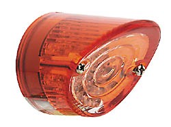 SHIN YO LED-Mini-Rücklicht NOSE, rund, Glas rot/transparent