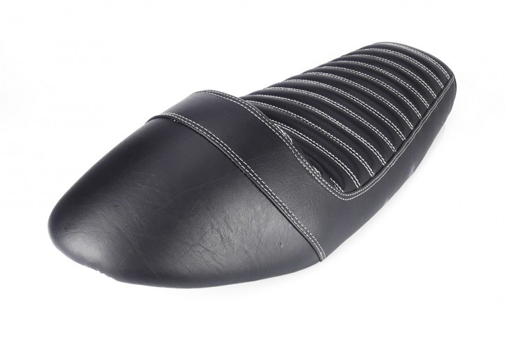 Cafe-Racer SEAT, universal black, white stiches