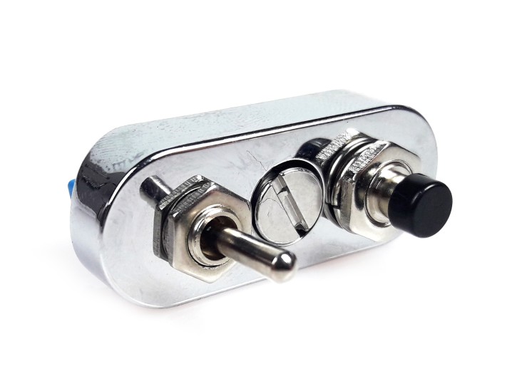 mini SWITCH CLUSTER, f. 22mm and 1inch handle bars, chrome plated