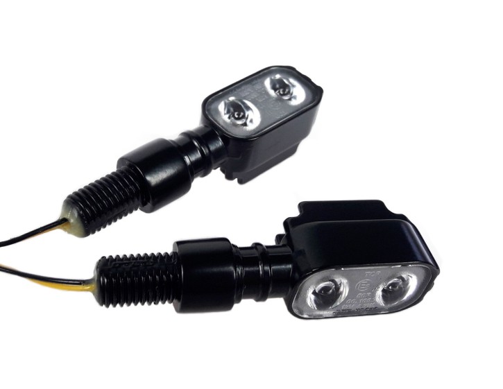2 mini LED-BLINKER, e-geprüft, schwarz