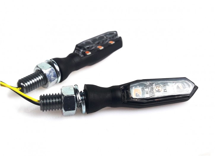 2 LED-BLINKER von HIGHSIDER, schwarz, getöntes Glas, E-geprüft