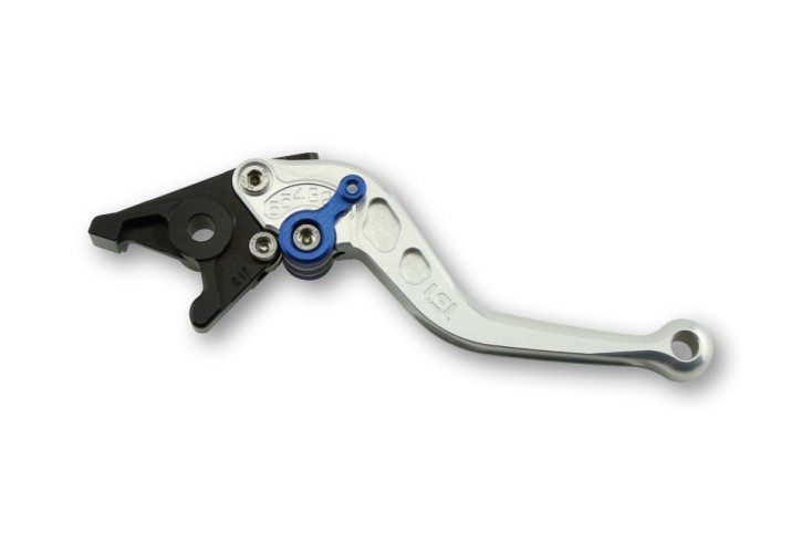 LSL Brake lever R70, short, silver/blue