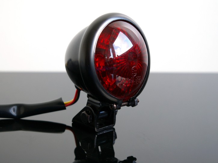 LED taillight BATES Style black with red glass