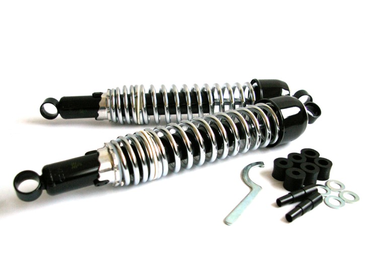 2 SHOCK ABSORBERS, 405mm, for ENDURO + Cross motorcycles