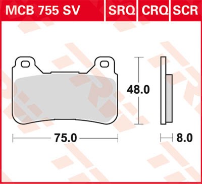 TRW Lucas Sinter disc brake pad MCB755SV