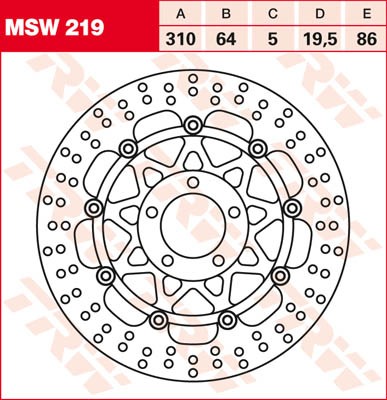 TRW Lucas Brake disc MSW219, floating