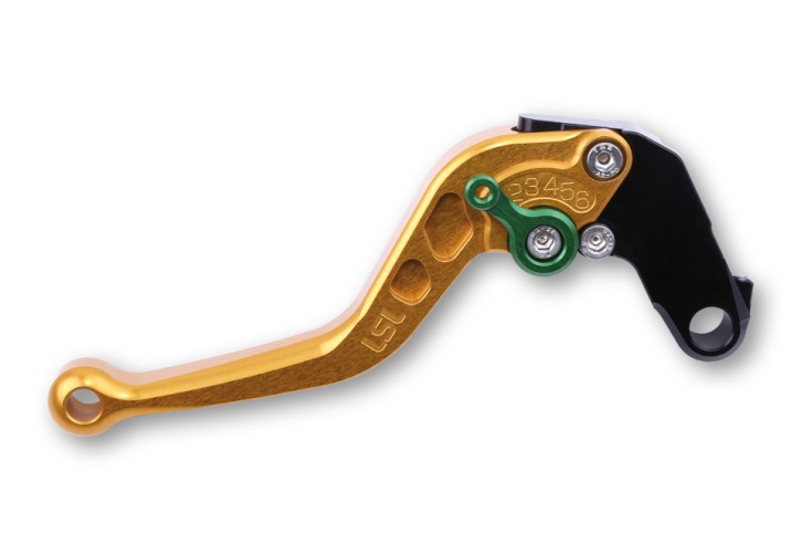 LSL Brake lever short CNC R54R, gold/green