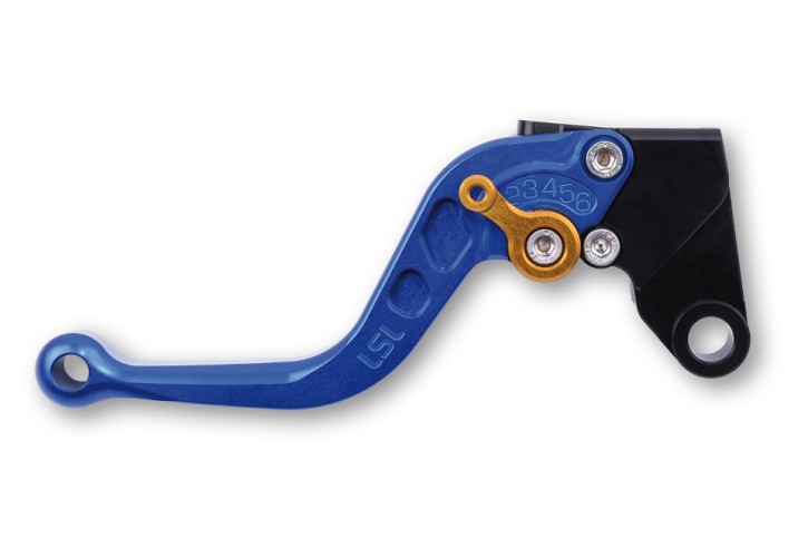 LSL Brake lever short CNC R54R, blue/gold