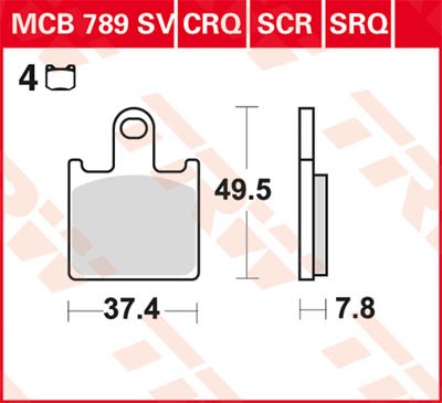 TRW Lucas Racing brake pad MCB789CRQ without homologation