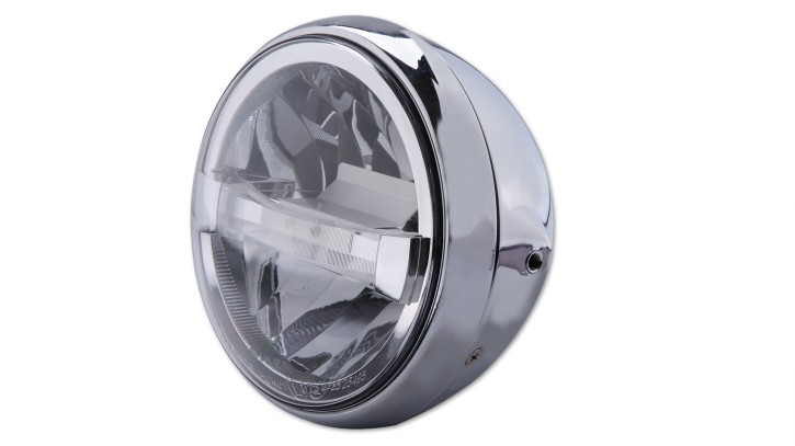 HIGHSIDER HIGHSIDER 7 inch LED headlight BRITISH-STYLE TYPE 4, chrome