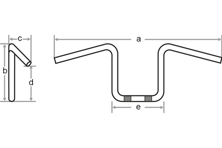 FEHLING Lenker Fat-Ape Hanger für H-D E-Gas Griff, 1 1/4 Zoll, H40, schwarz