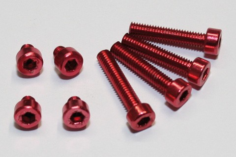 - Kein Hersteller - Aluminium screw set M4 red anodized