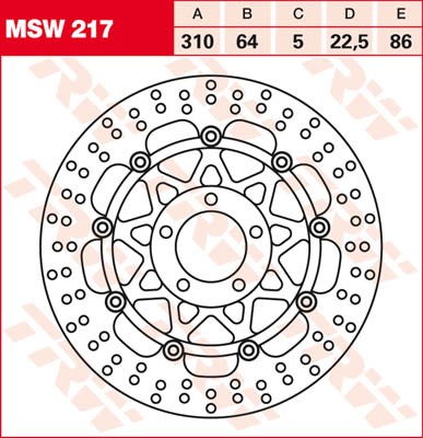 TRW Lucas Brake disc MSW217, floating