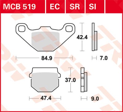 TRW Lucas Disc brake pad MCB519