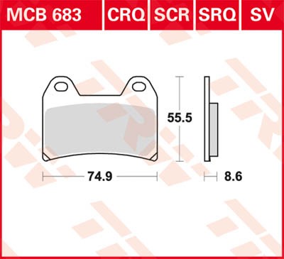 TRW Lucas Racing brake pad MCB683CRQ without homologation