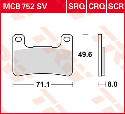 TRW Lucas Racing brake pad MCB752CRQ without homologation