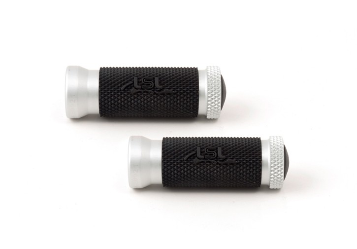 LSL Racing foot pegs, rubber, silver