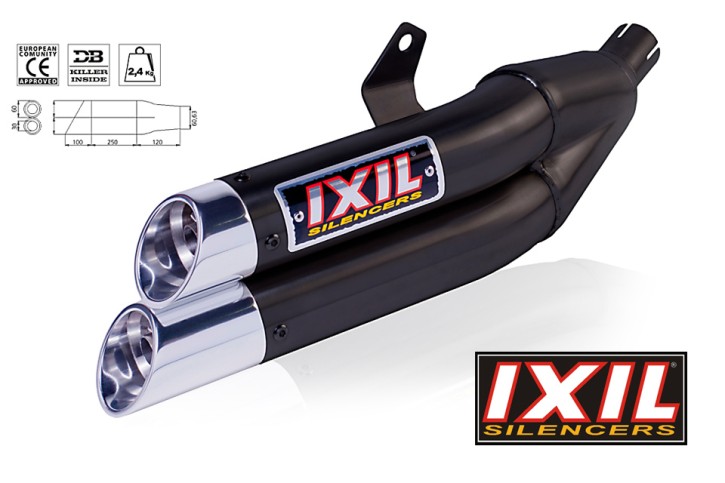 IXIL Hyperlow black XL stainless steel end pot for Honda CBR 500 R / CB 500 F, 19- (PC62, PC63) (Euro4)