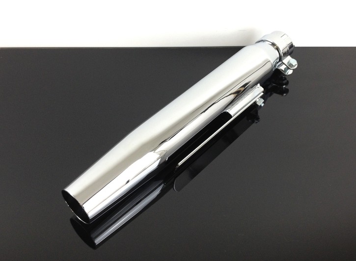 Universal Short EXHAUST, chrome for Ø38-45mm exhaust pipes