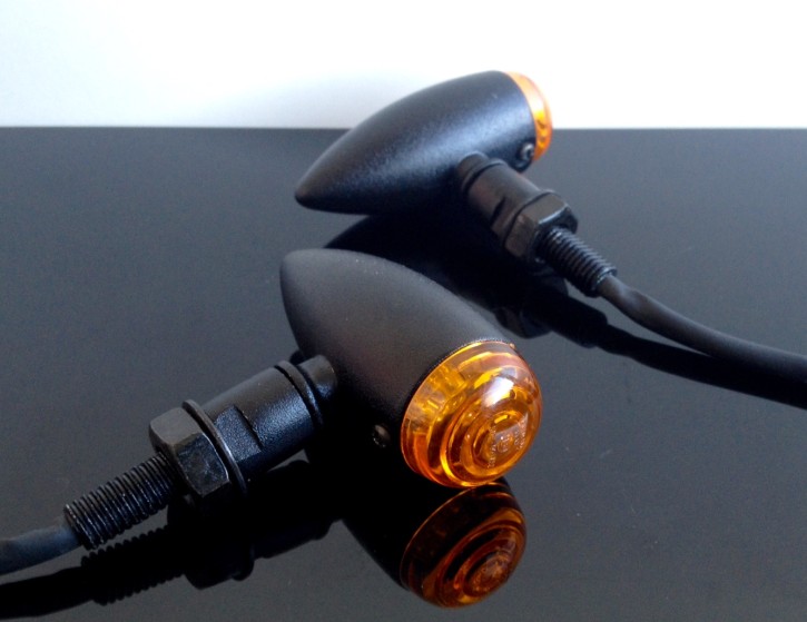 2 Mini LED-Turn Signals Bullet-Style, black