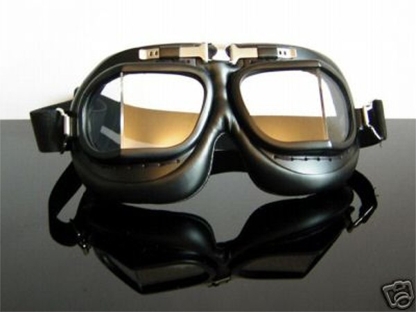Motorcycle goggles, black/chrome