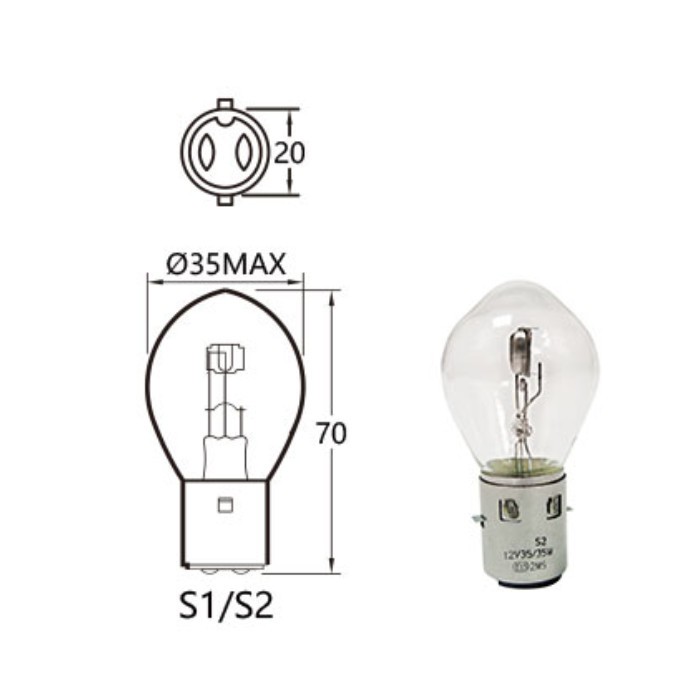 Bilux Hauptscheinwerferlampe |12V | 25/25W | Ba20d