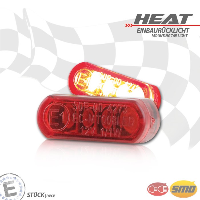 LED-Einbaurücklicht "Heat" | rot | Stück