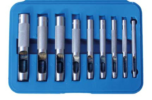 Hollow punch set, 3-12 mm