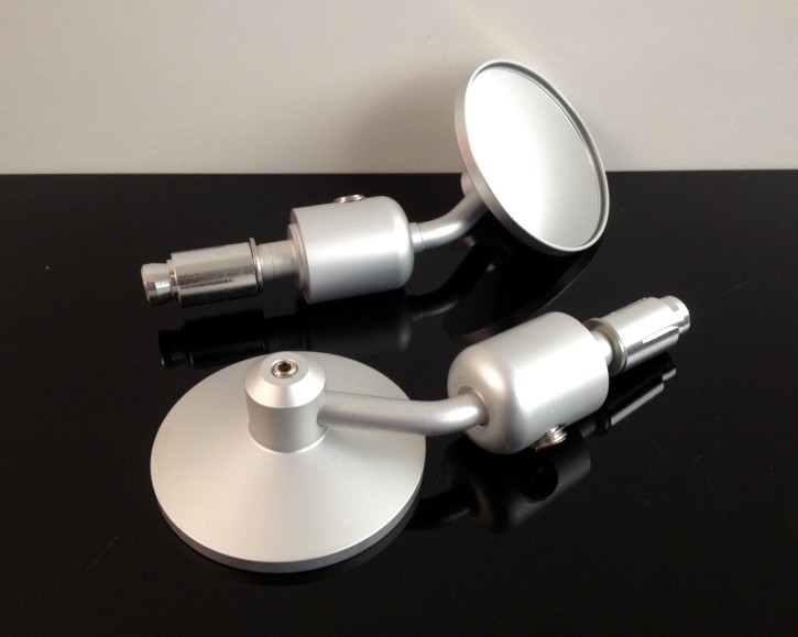 2 small bar end mirrors, alloy