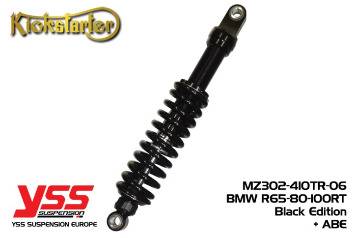 YSS-Stoßdämpfer MZ302 schwarz für BMW R65 R80 R100 Monolever 410mm