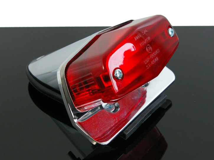 LUCAS-Style taillight + holder, small version, chrome