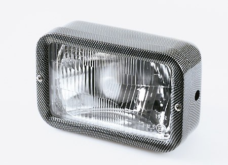 - Kein Hersteller - Rectangular headlight, carbon look, side mounting