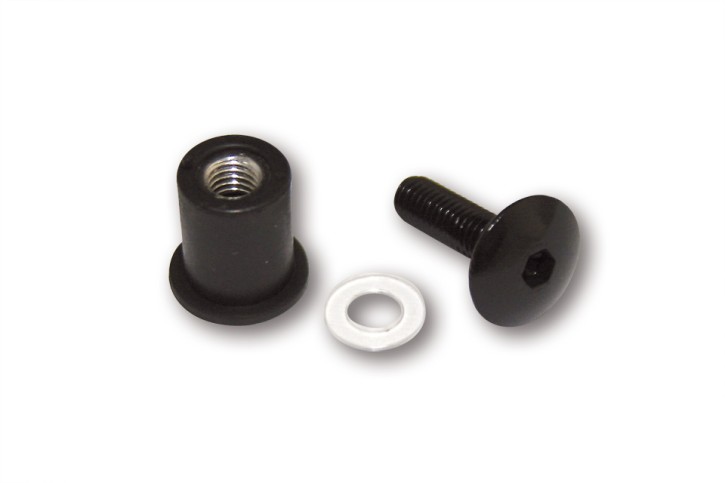 - Kein Hersteller - Fairing screw assortment M6 w. rubber nuts, 8 pcs.