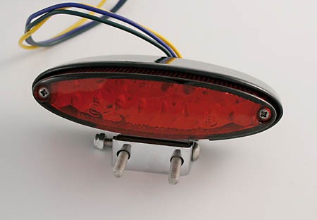 SHIN YO LED-Mini-Rücklicht transparent, auf verstellbarem Halter, schwarz