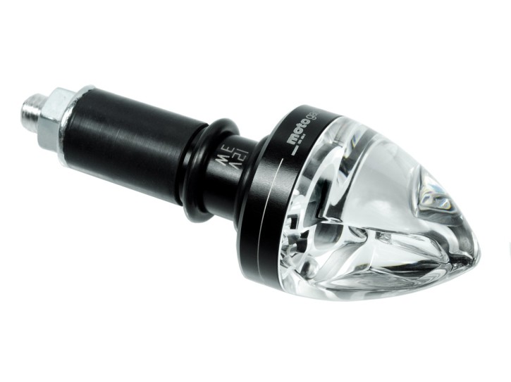 LENKERENDENBLINKER, LED-Blinker links, "m.blaze cone" v. MOTOGADGET, schwarz eloxiertes Aluminium