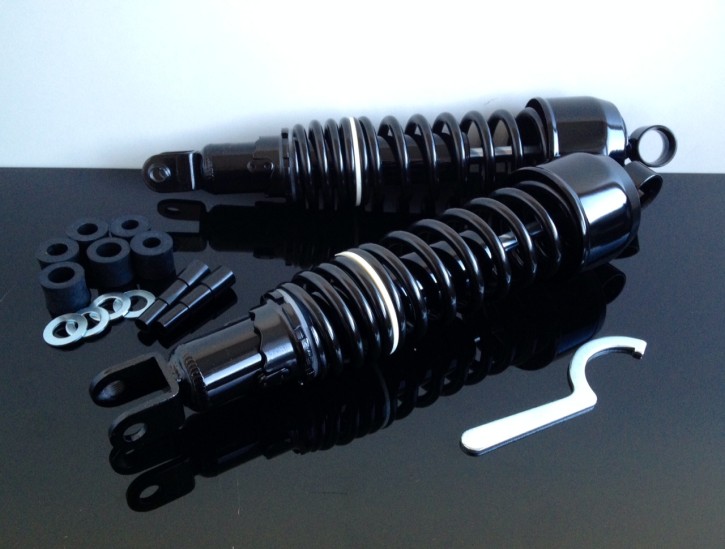 2 shock absorbers / shocks, for Honda, 340mm, black