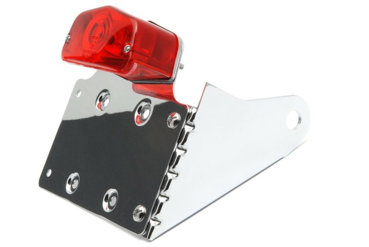 Lucas Style Taillight with Side Monut License Plate Frame, ECE
