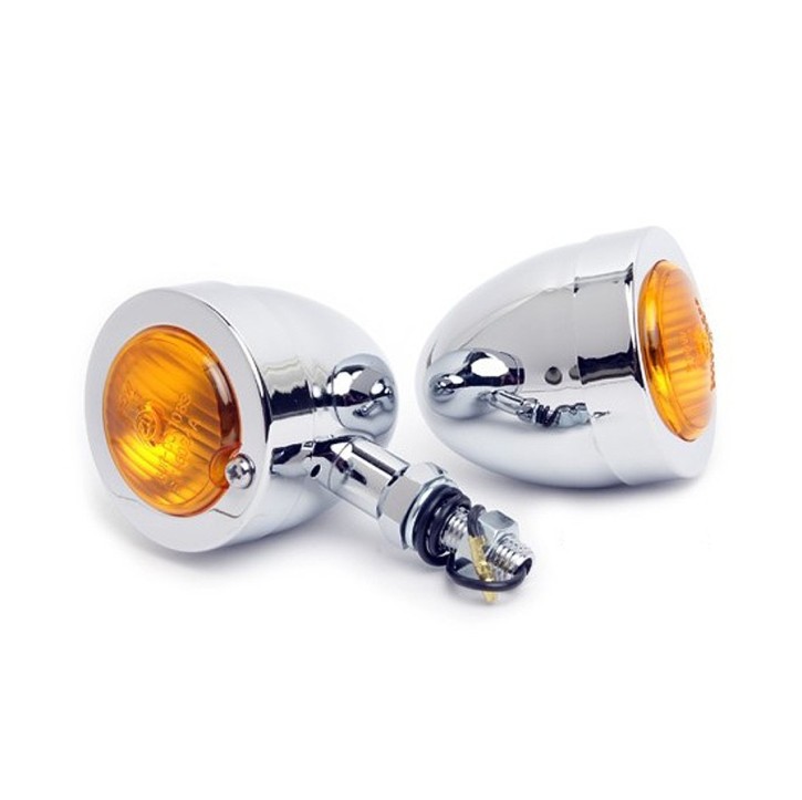 Bullet Turn Signals Chrome Flat Front