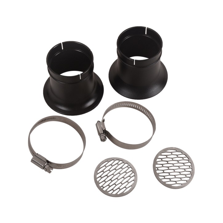 2 Intake Manifolds/Bell Mouths (BMW R45 R65 R80 R90 R100 /5 /6 /7), 50mm,  black