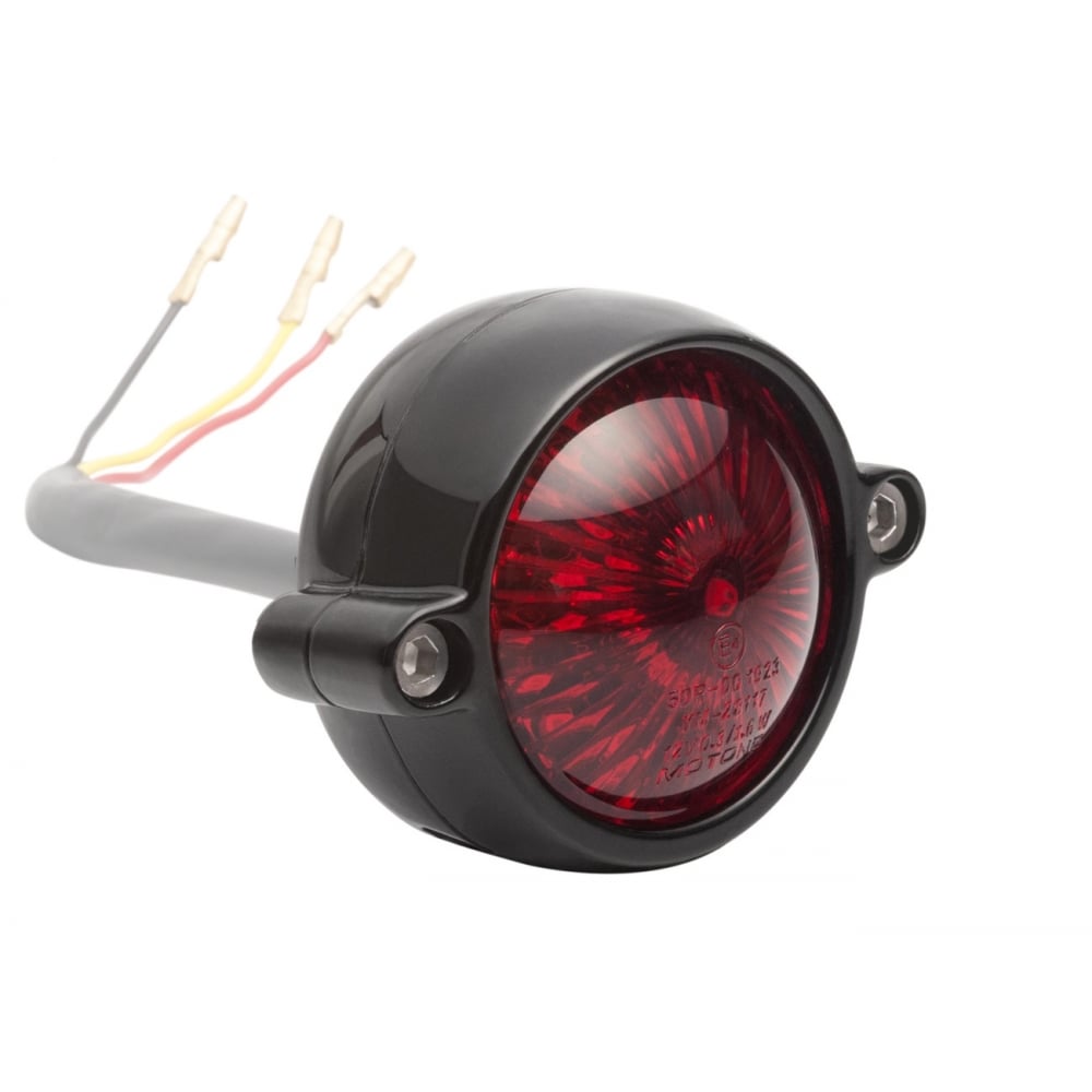Kennzeichenbeleuchtung Mini LED Motorrad, rund, schwarz, D.13 mm mit Bolzen  M6