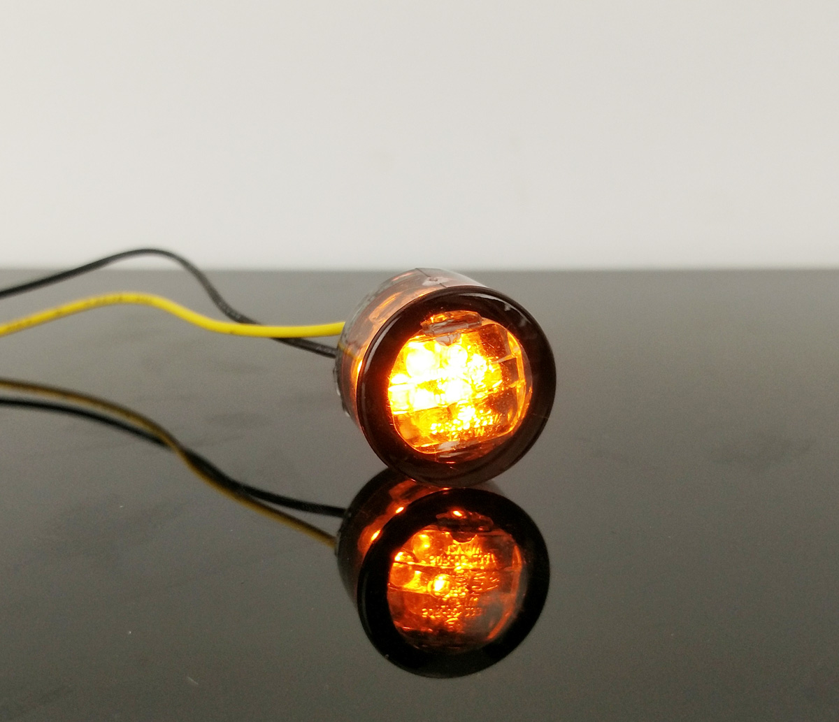 Micro-Blinker LED Rund Smoke 18 mm, ECE, Set (2 Stück) für