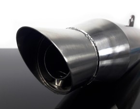 2* SILENCER / exhaust system "Cannonball" f. Hattech, 38mm, stainless steel, polished, "e"-marked, f. BMW R-models / 5 / 6 / 7
