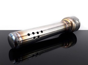 2* SILENCER / exhaust system, 38mm, stainless steel, polished, "e"-marked, f. BMW R-models /5 /6 /7