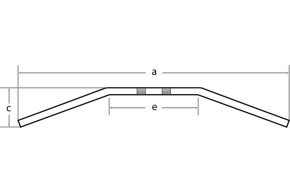 FEHLING Handlebar Drag-bar, 7/8 inch, 75,5 cm, black, with TÜV-paper