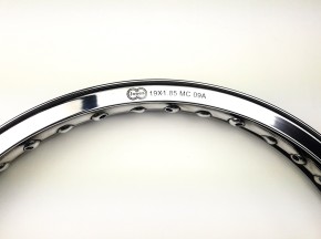 WHEEL RIM (WM2) 19" x 1,85 for 40 spokes, polished aluminium