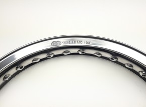 Rear WHEEL RIM, 18" x 2,15 (WM3) for 40 spokes, polished aluminium