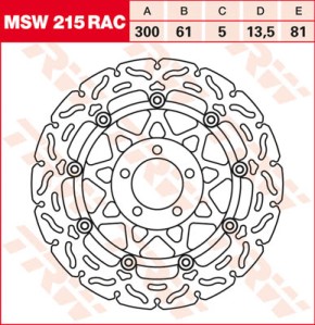 TRW Lucas Brake disc MSW215RAC, floating